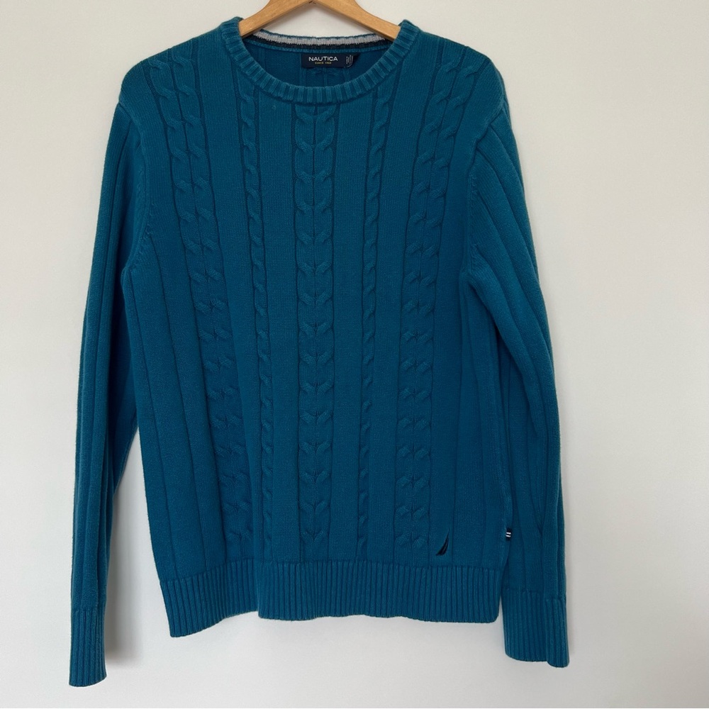 Nautica Blue Cable Knit Sweater